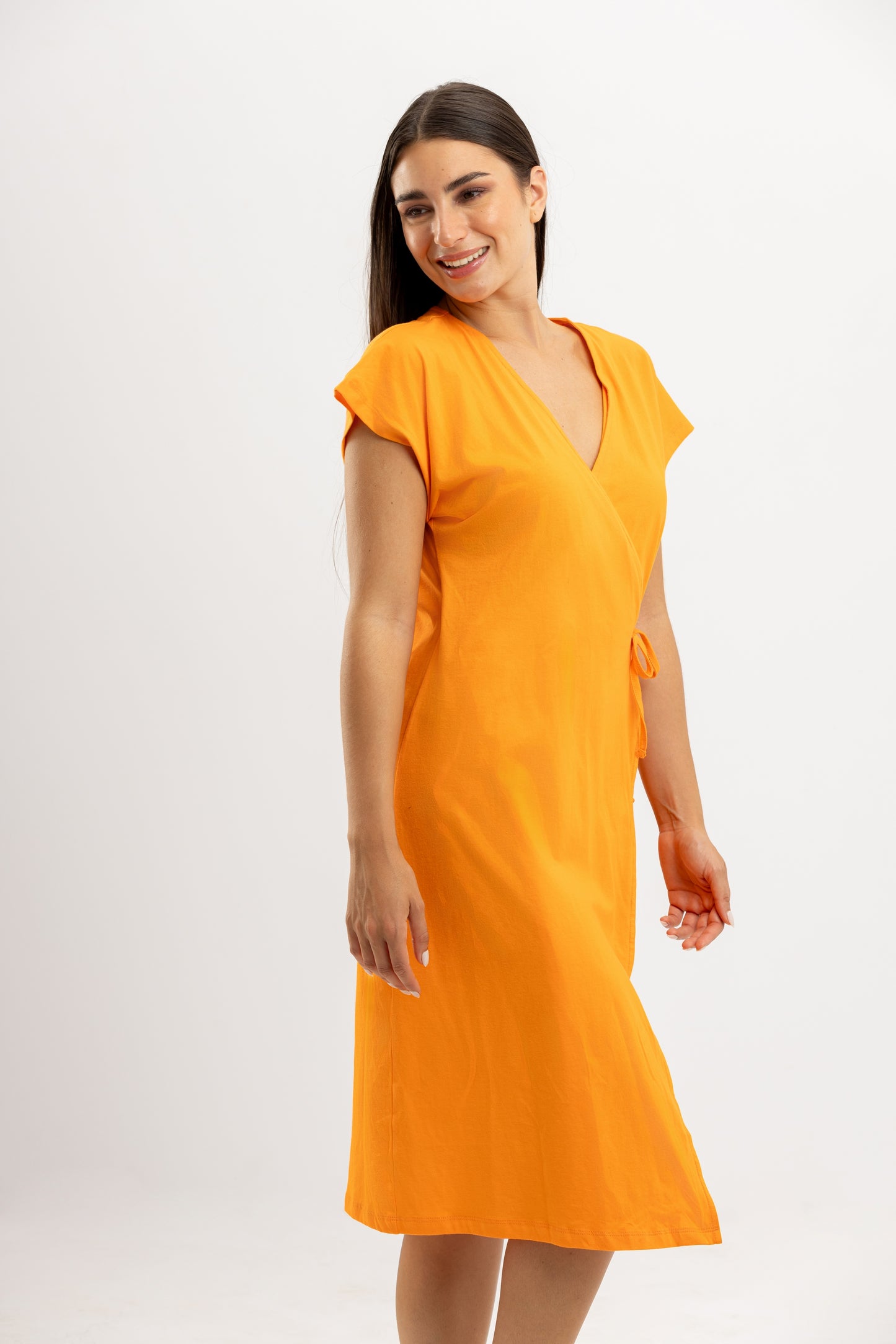 Plain Summer Tie Nightshirt Orange