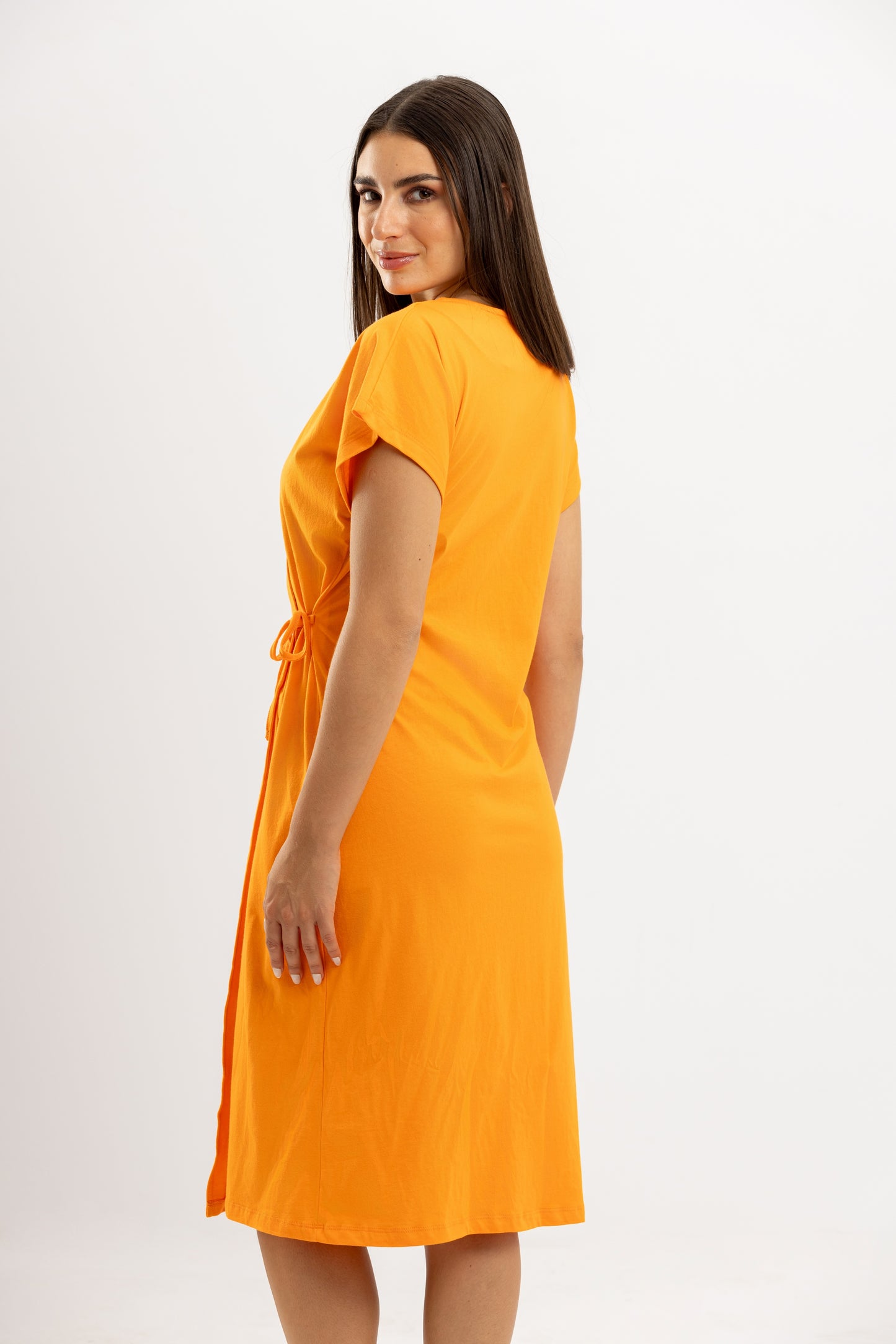 Plain Summer Tie Nightshirt Orange