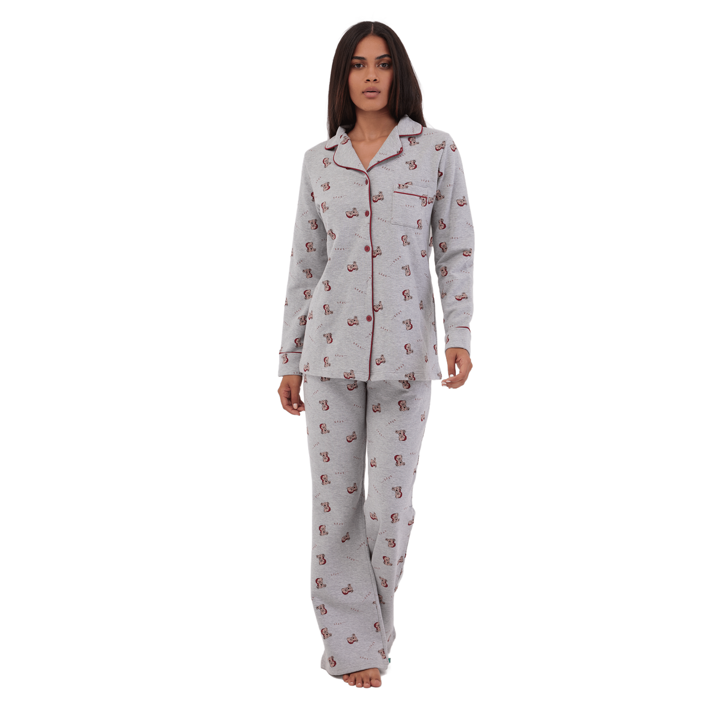 Teddy Winter Full Pyjama Grey