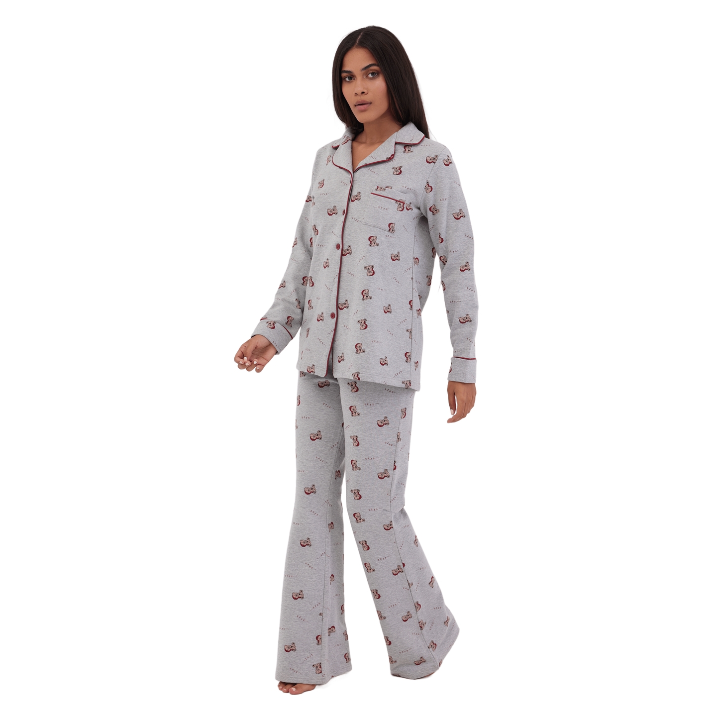 Teddy Winter Full Pyjama Grey