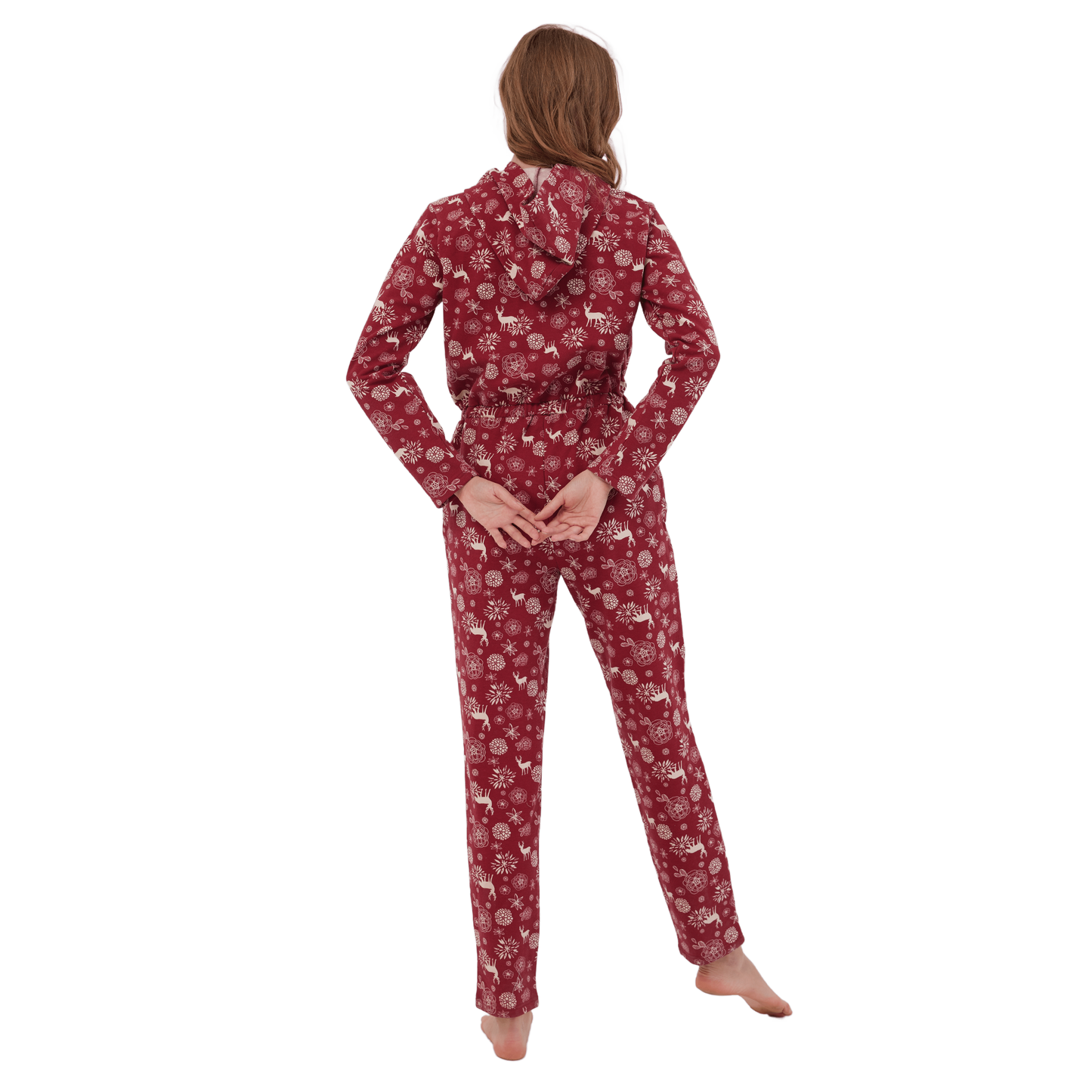 Floral X-Mas Winter Jumpsuit Red